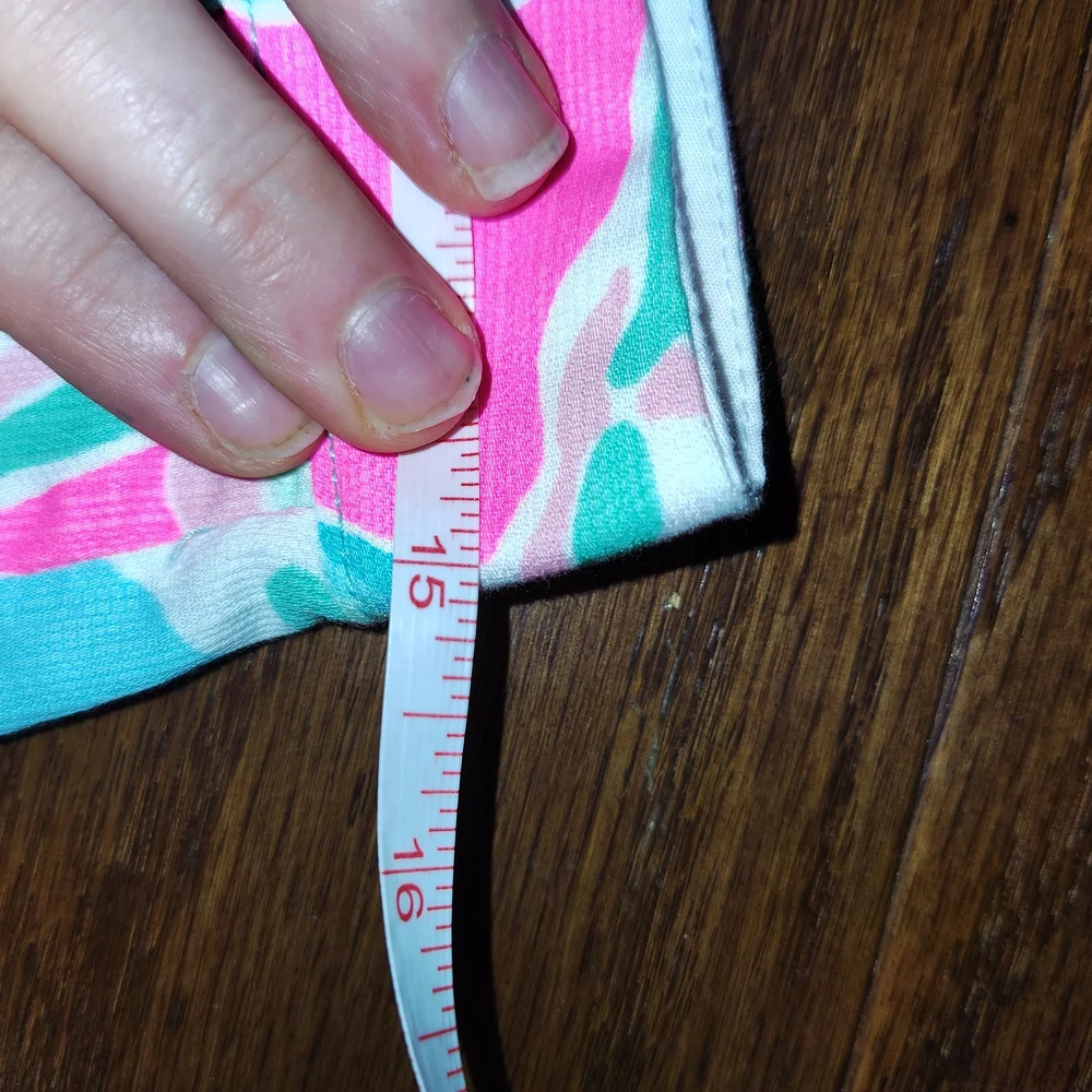 Lilly Pulitzer Pink & Aqua Scalloped-Hem High Waist Shorts Sz 0 Buttercup - Picture 5 of 9